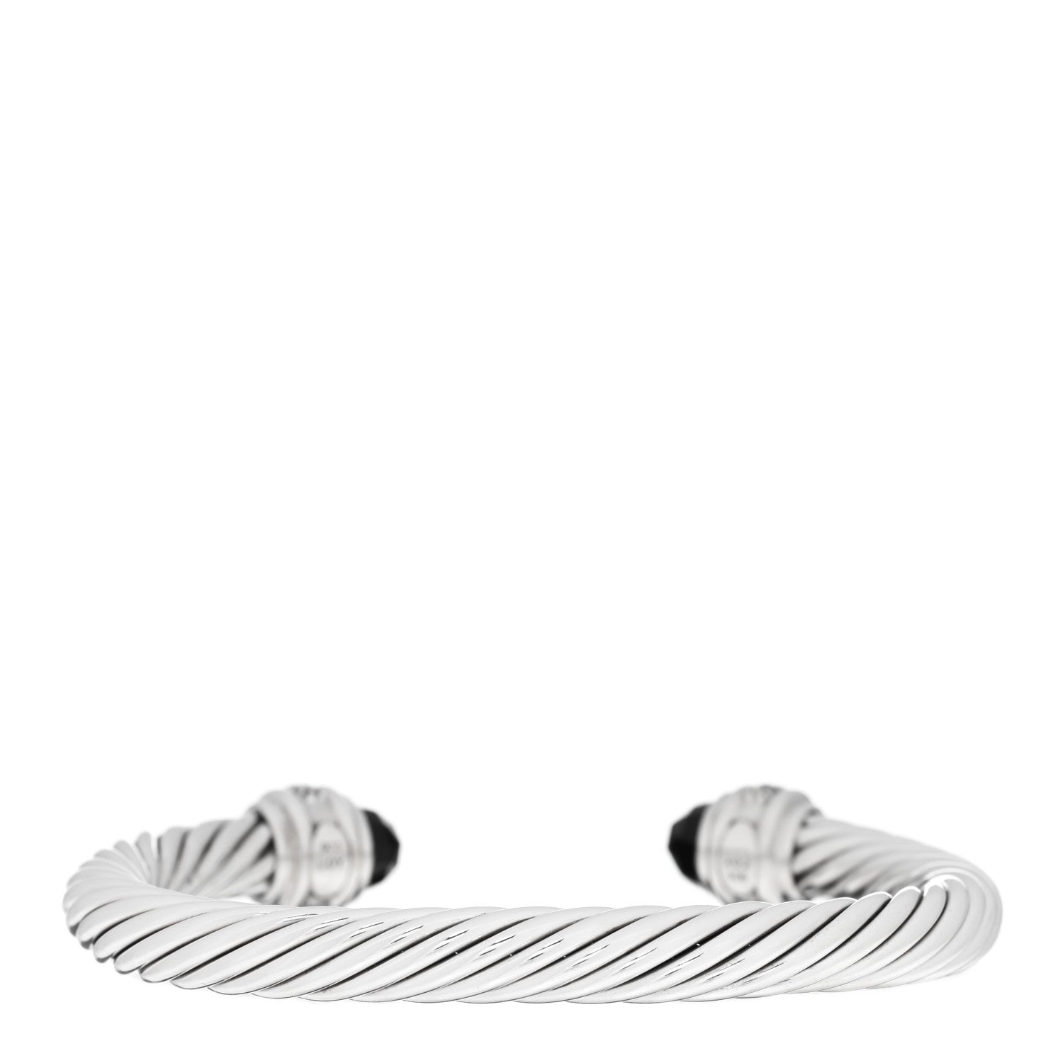 David Yurman Sterling Silver Diamond Black Onyx 7mm Cable Classics Bracelet 2 of 3
