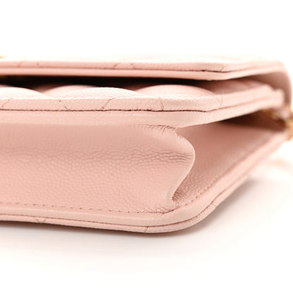 Chanel Caviar Quilted Camellia Wallet On Chain WOC Light Pink 11 of 11