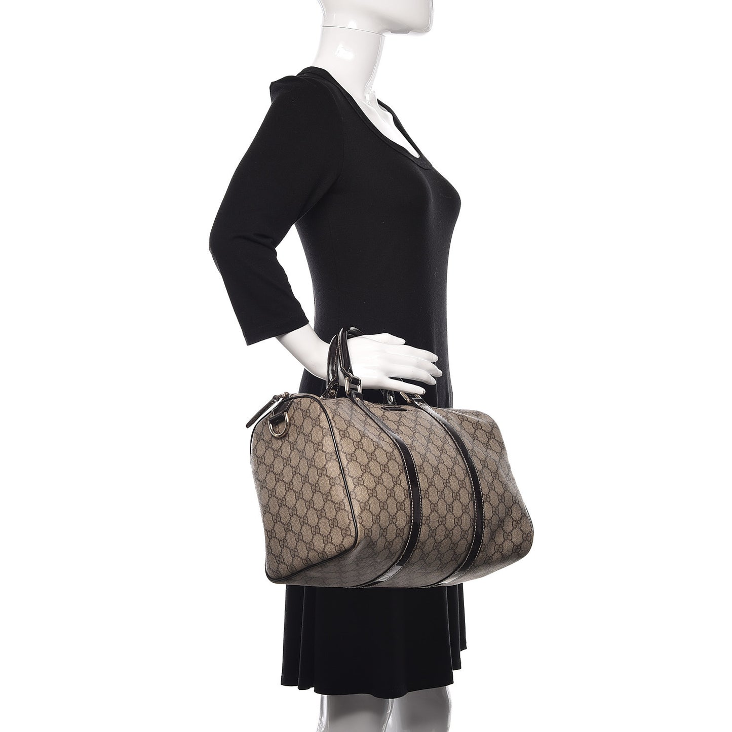 GG Plus Monogram Medium Joy Boston Dark Brown