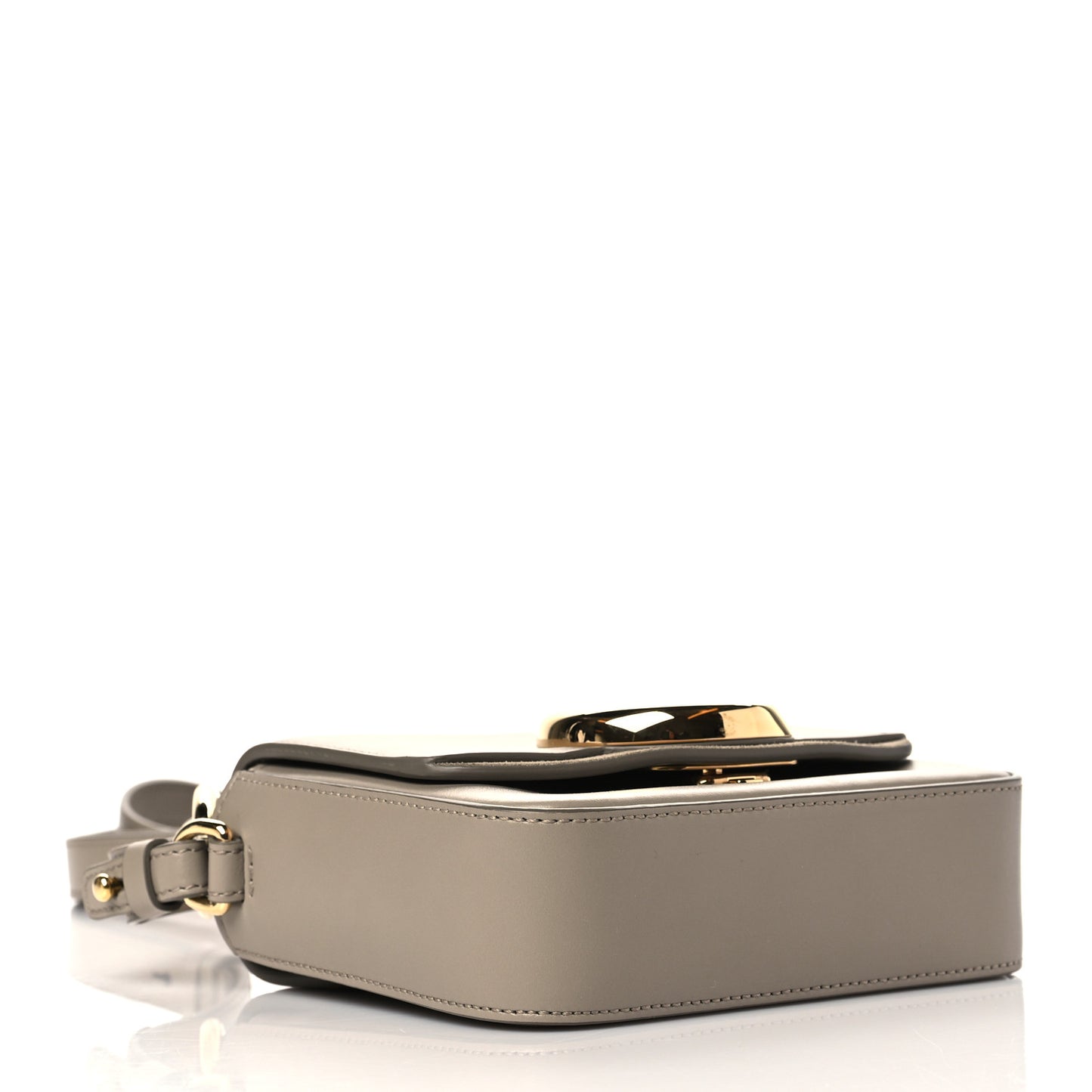 Shiny Calfskin Suede Mini C Double Carry Motty Grey