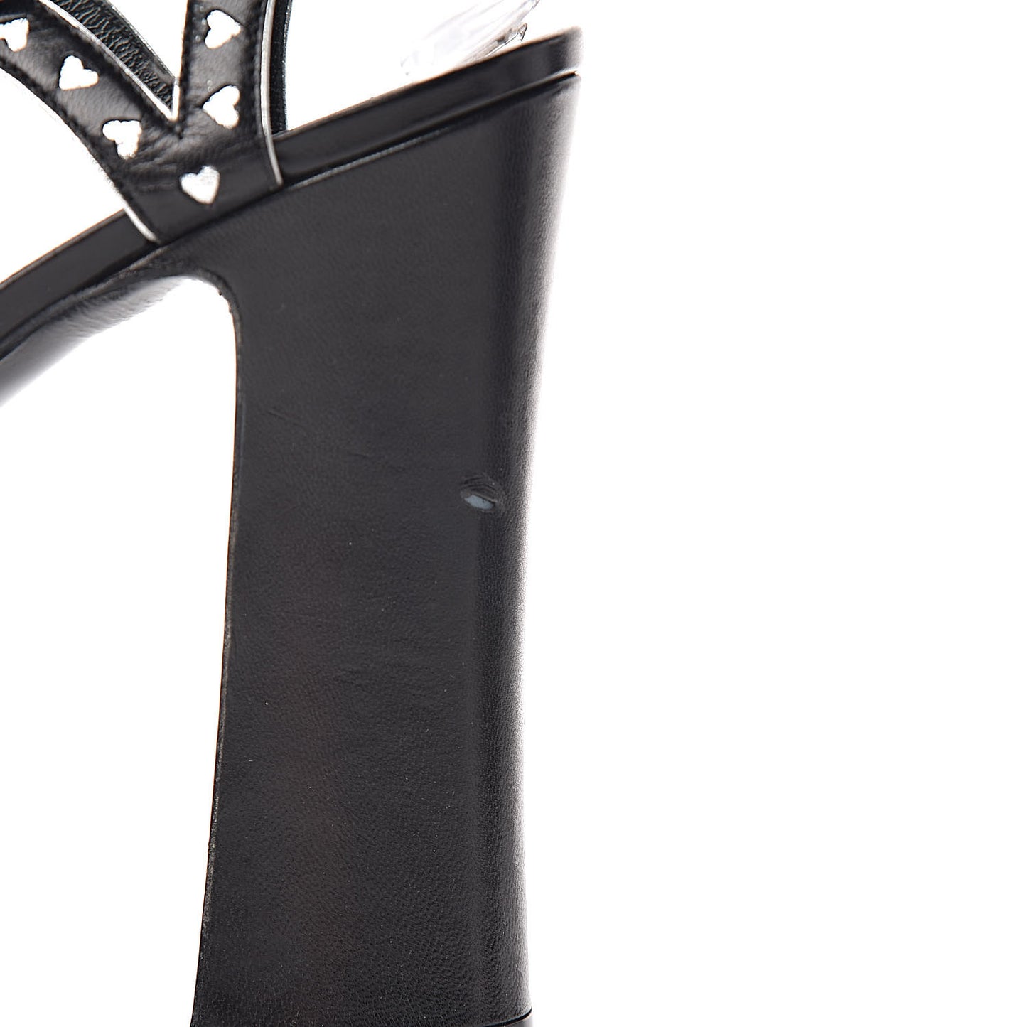 Calfskin Tribute 105 Heart Platform Sandals 40.5 Black