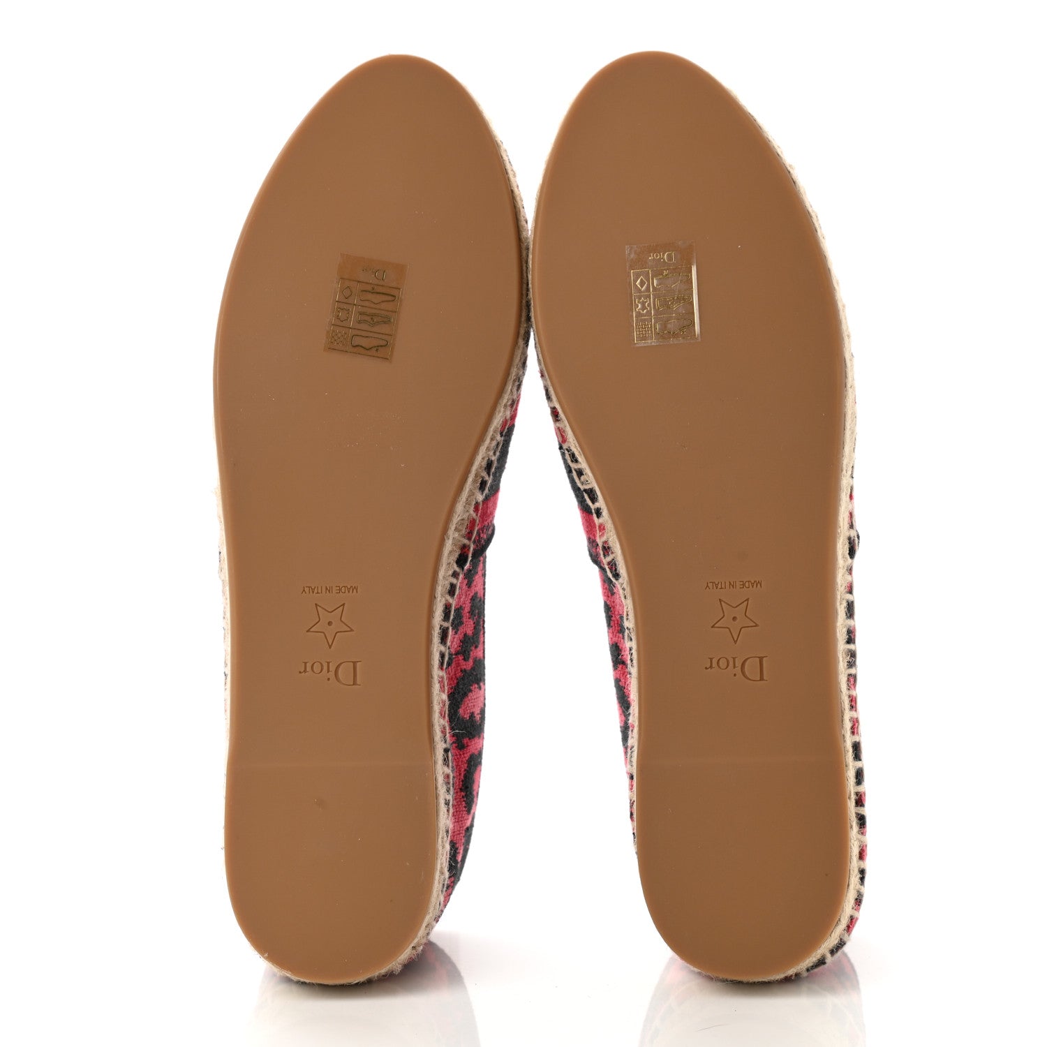 Christian Dior Cotton Embroidered Leopard Print Granville Espadrille 39 Framboise 5 of 8