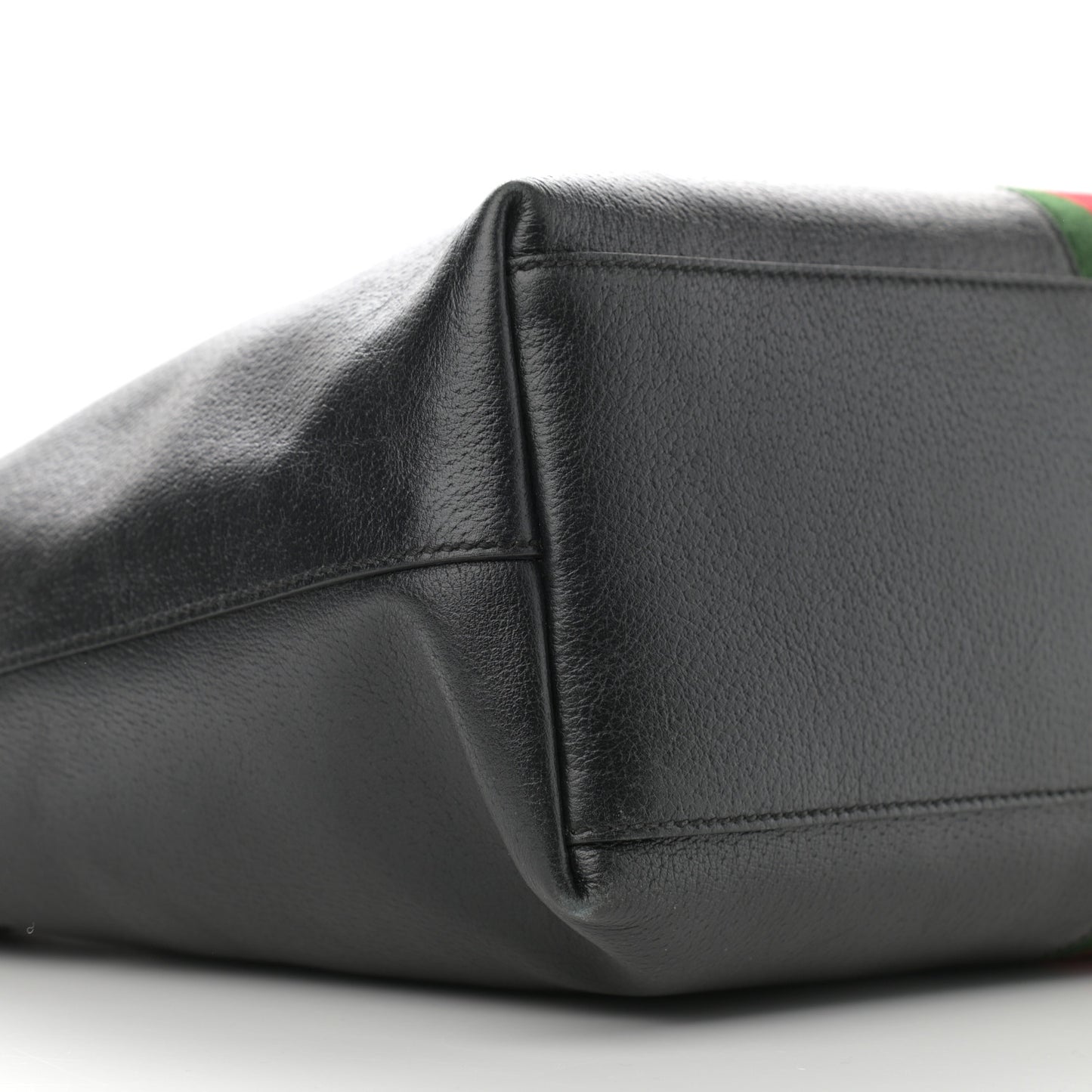 Textured Calfskin Web Medium Ophidia Shopping Tote Black