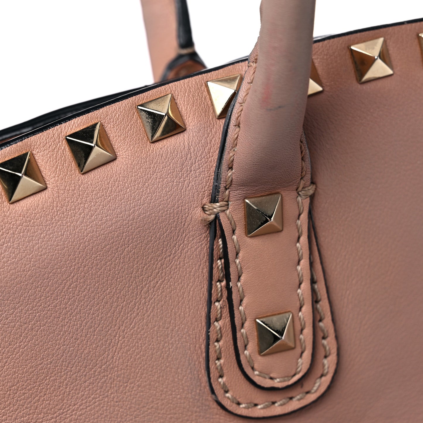 Vitello Rockstud Dome Shopper Soft Noisette