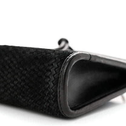 Saint Laurent Suede Woven Baby Victoire Chain Clutch Bag Black 10 of 10