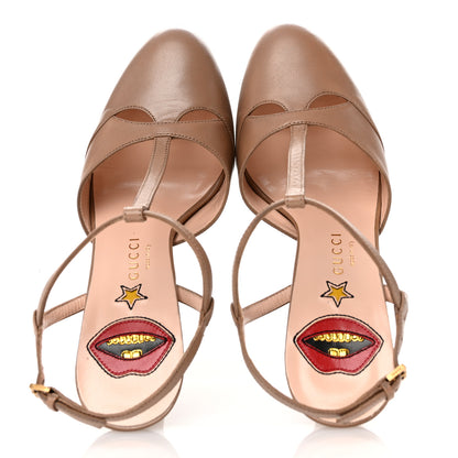 Gucci Malaga Kid Angel T-Strap Platform High Heel Pumps 35.5 Porcelain Rose 2 of 9