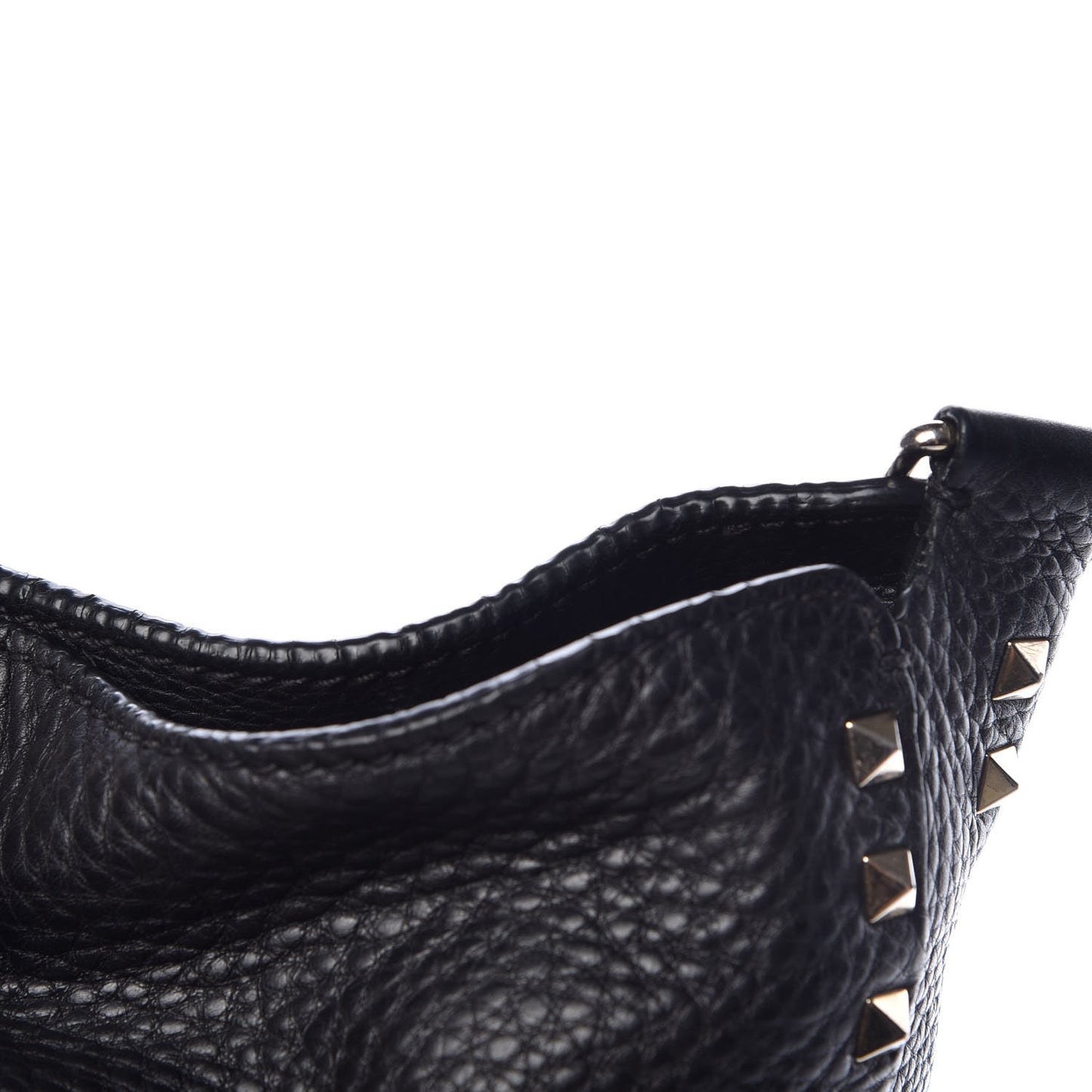 Pebbled Calfskin Large Rockstud Flip-Lock Messenger Bag Black