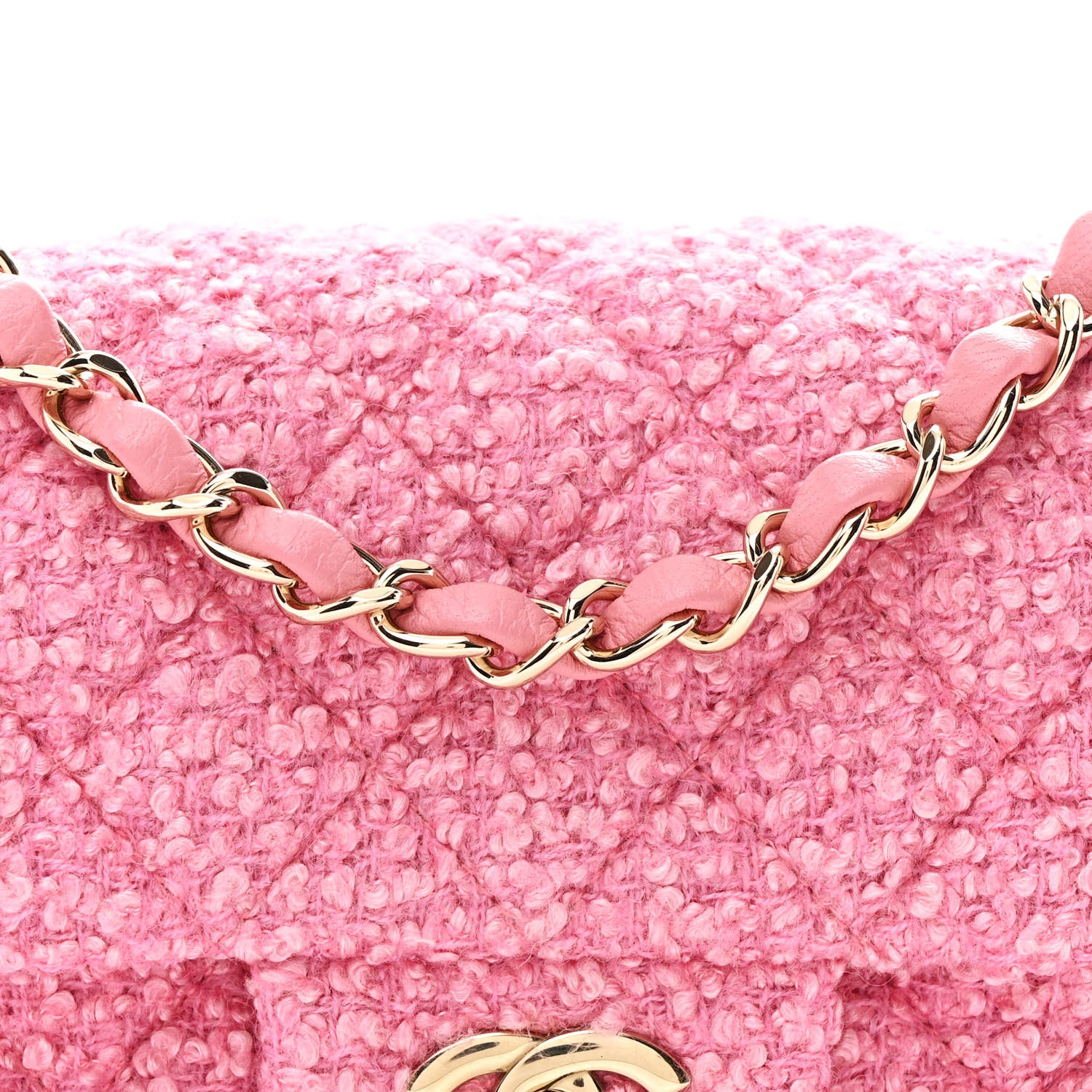 Chanel Tweed Quilted Mini Rectangular Flap Pink 7 of 10
