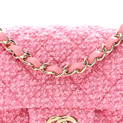 Chanel Tweed Quilted Mini Rectangular Flap Pink 7 of 10