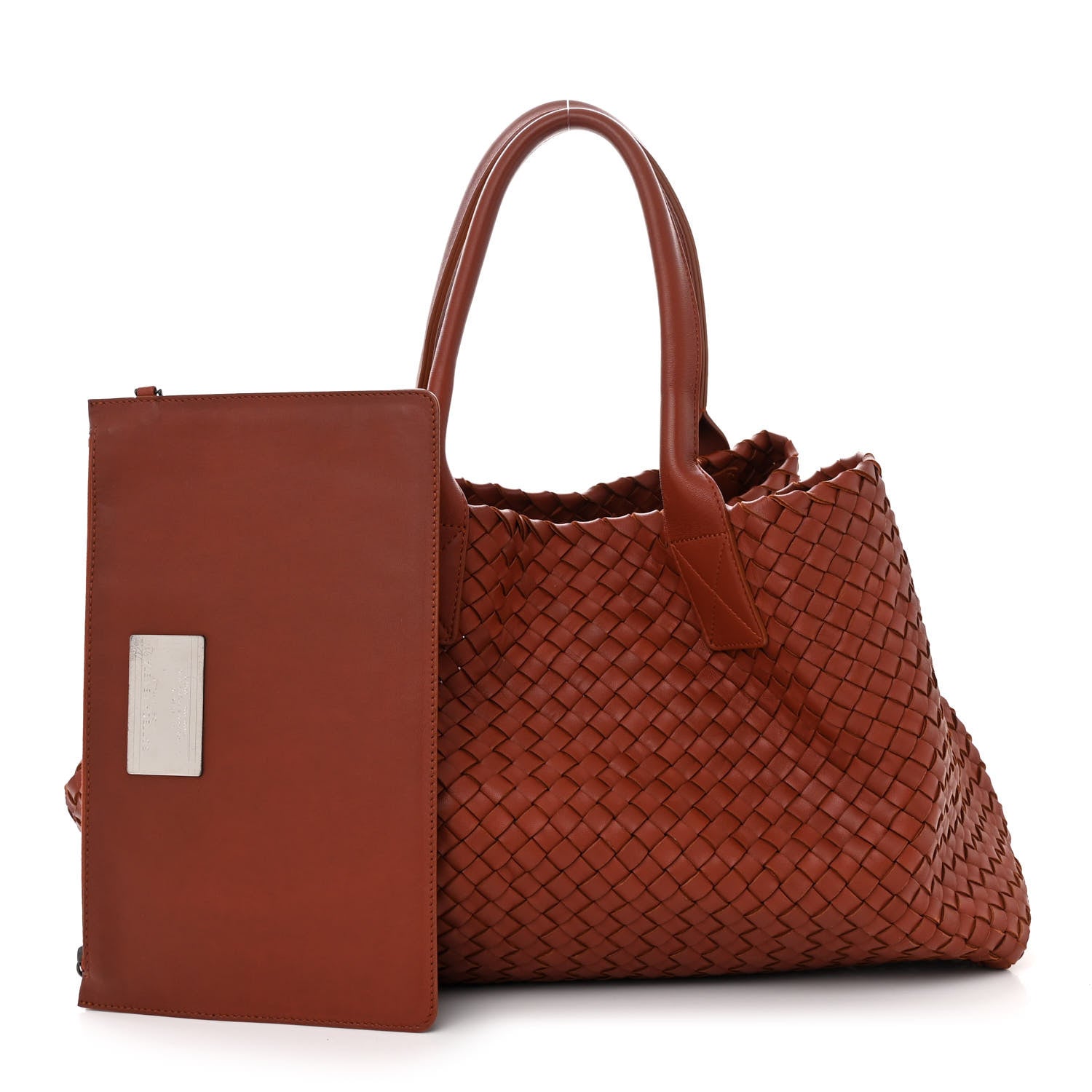 Bottega Veneta Lambskin Intreccio Medium Cabat Rust 3 of 10