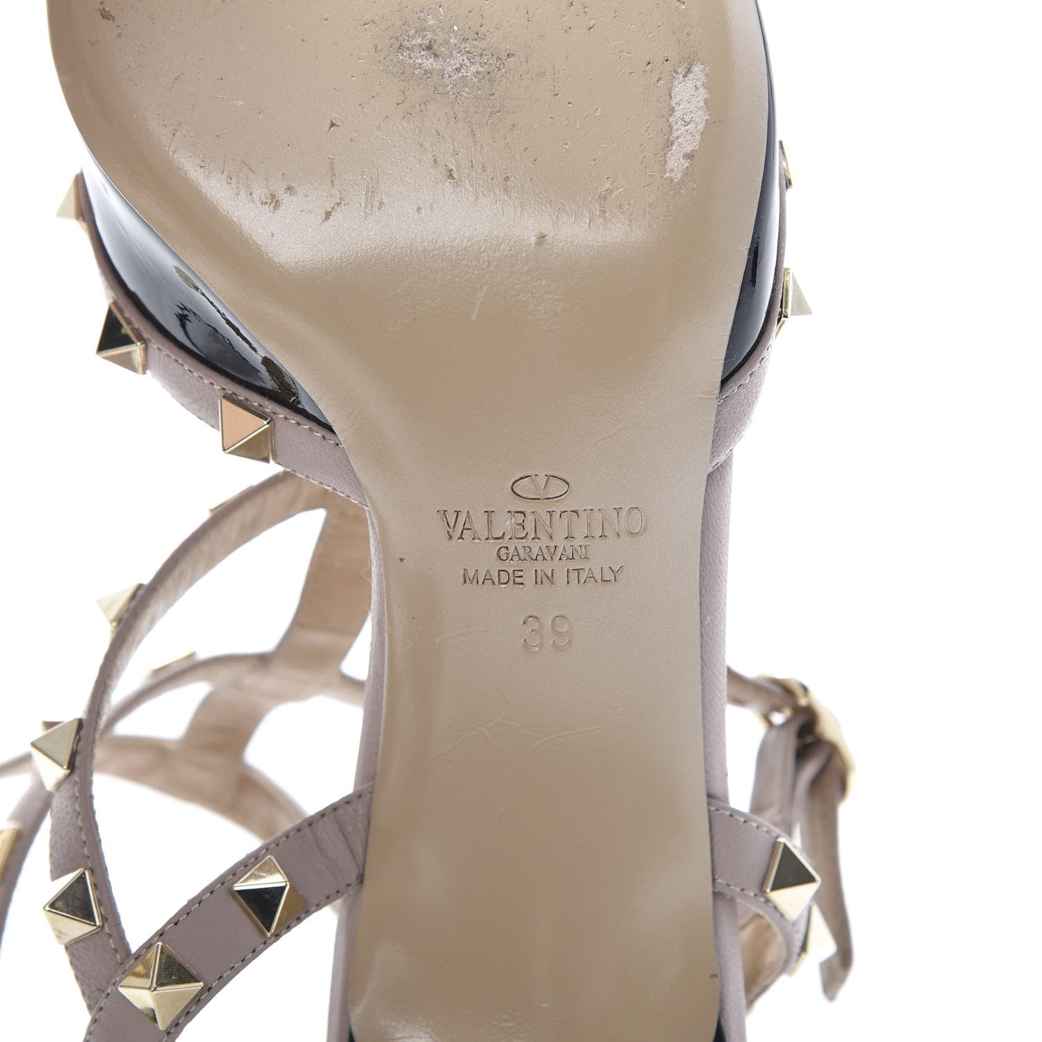 Valentino Garavani Patent Nappa Rockstud Ankle Strap 65mm Pumps 39 Black Poudre 7 of 9