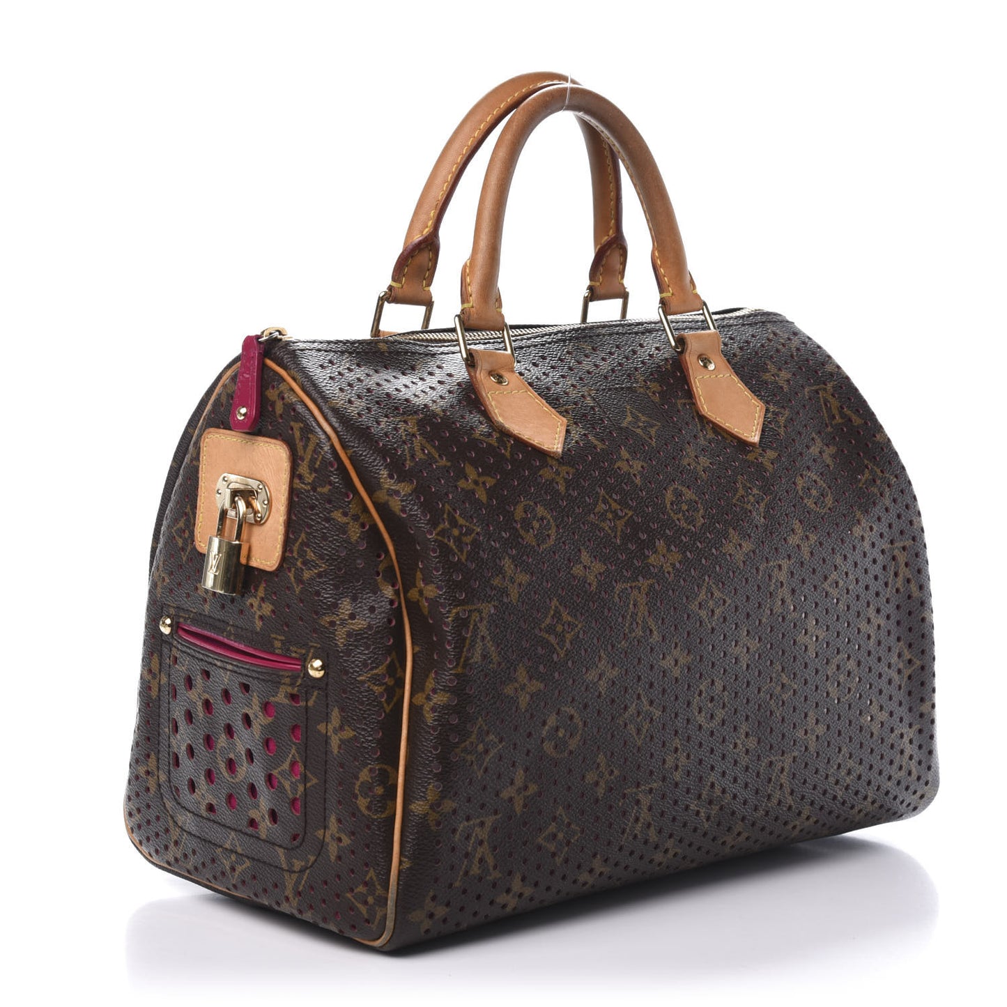Monogram Perforated Speedy 30 Fuchsia