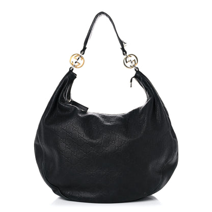 Gucci Guccissima Large GG Twins Hobo Black 1 of 30