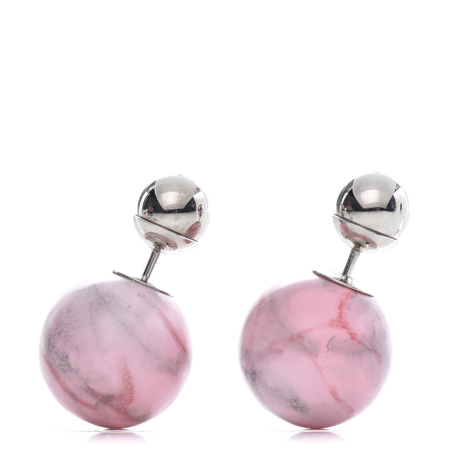Christian Dior Palladium Mise En Dior Tribal Earrings Pink 1 of 5