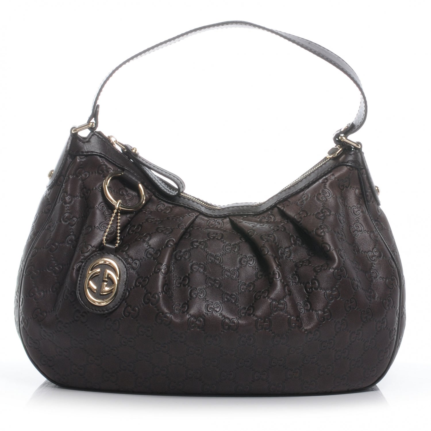 Gucci Guccissima Medium Sukey Hobo Dark Brown 1 of 7