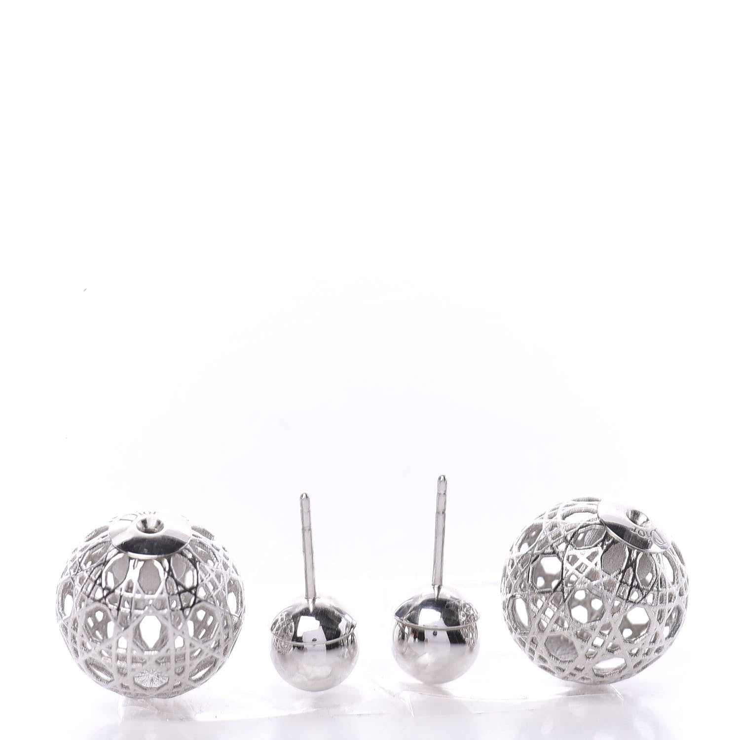 Christian Dior Cannage Mise En Dior Tribal Earrings Silver 3 of 4