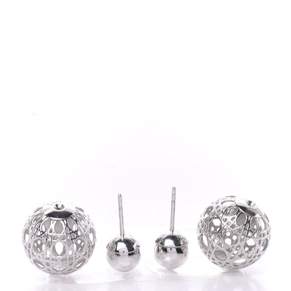 Christian Dior Cannage Mise En Dior Tribal Earrings Silver 3 of 4