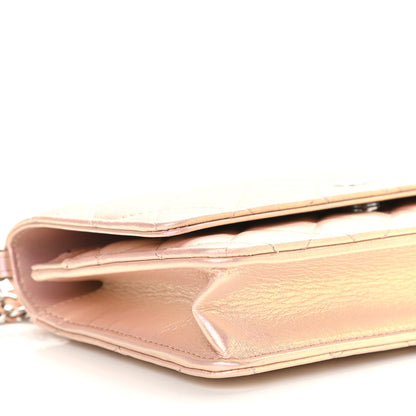 Chanel Iridescent Calfskin Quilted Wallet On Chain WOC Pink 9 of 10