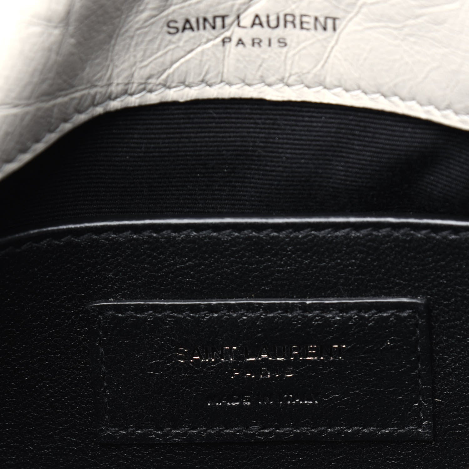 Saint Laurent Crinkled Calfskin Matelasse Monogram Baby Niki Chain Satchel White 7 of 11