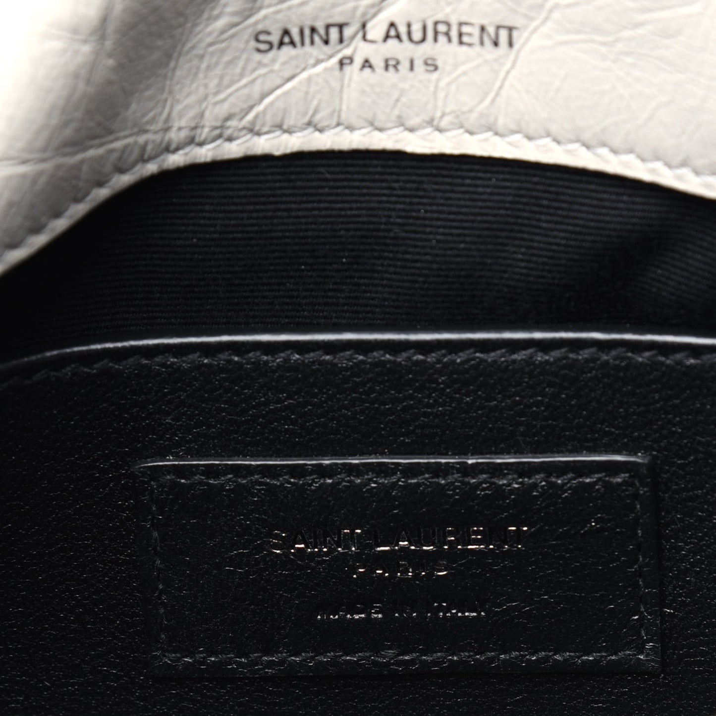Crinkled Calfskin Matelasse Monogram Baby Niki Chain Satchel White