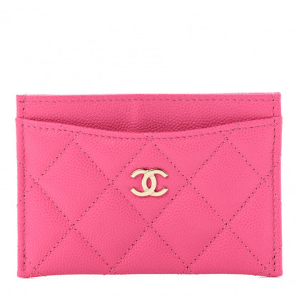 Chanel Caviar Quilted Card Holder Dark Pink 1 of 11