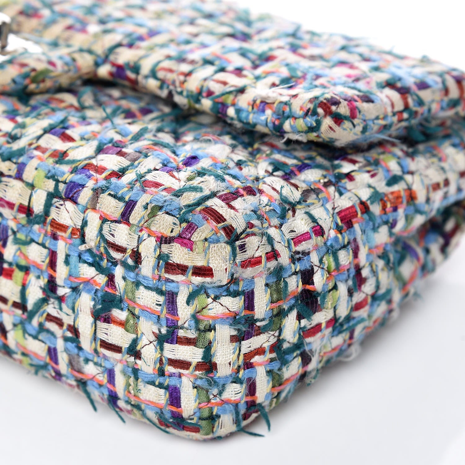 Chanel Tweed Quilted Medium Double Flap Multicolor 13 of 17