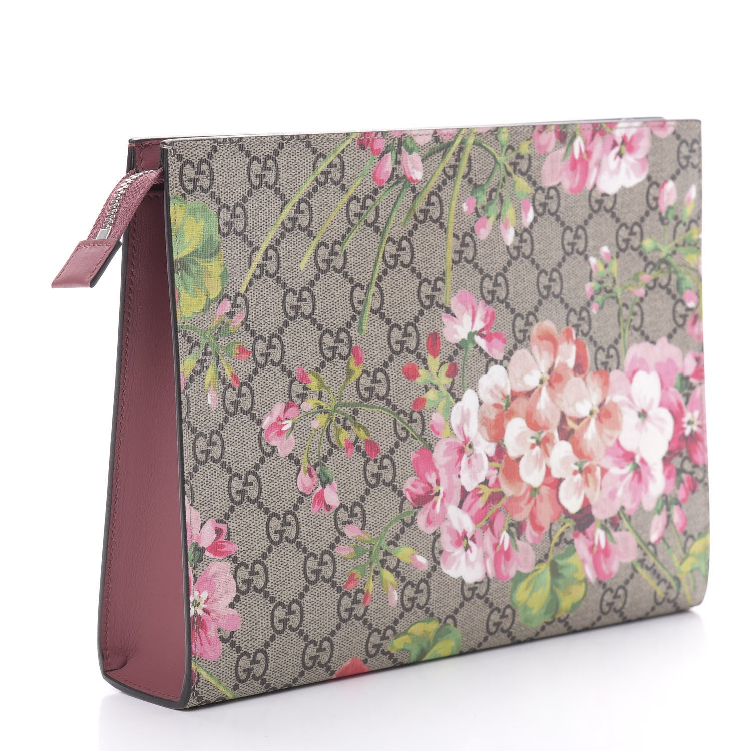 Gucci GG Supreme Monogram Blooms Large Cosmetic Case Beige Multicolor Dry Rose 3 of 7