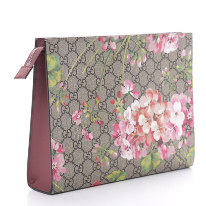 Gucci GG Supreme Monogram Blooms Large Cosmetic Case Beige Multicolor Dry Rose 3 of 7