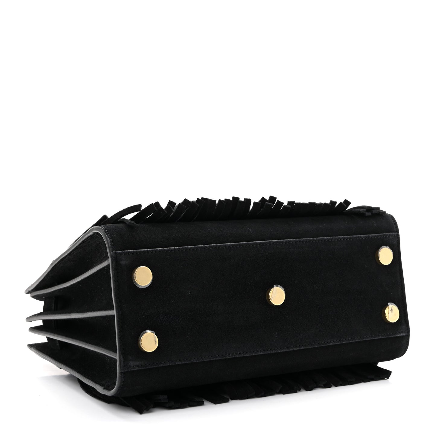 Suede Fringe Nano Sac De Jour Black