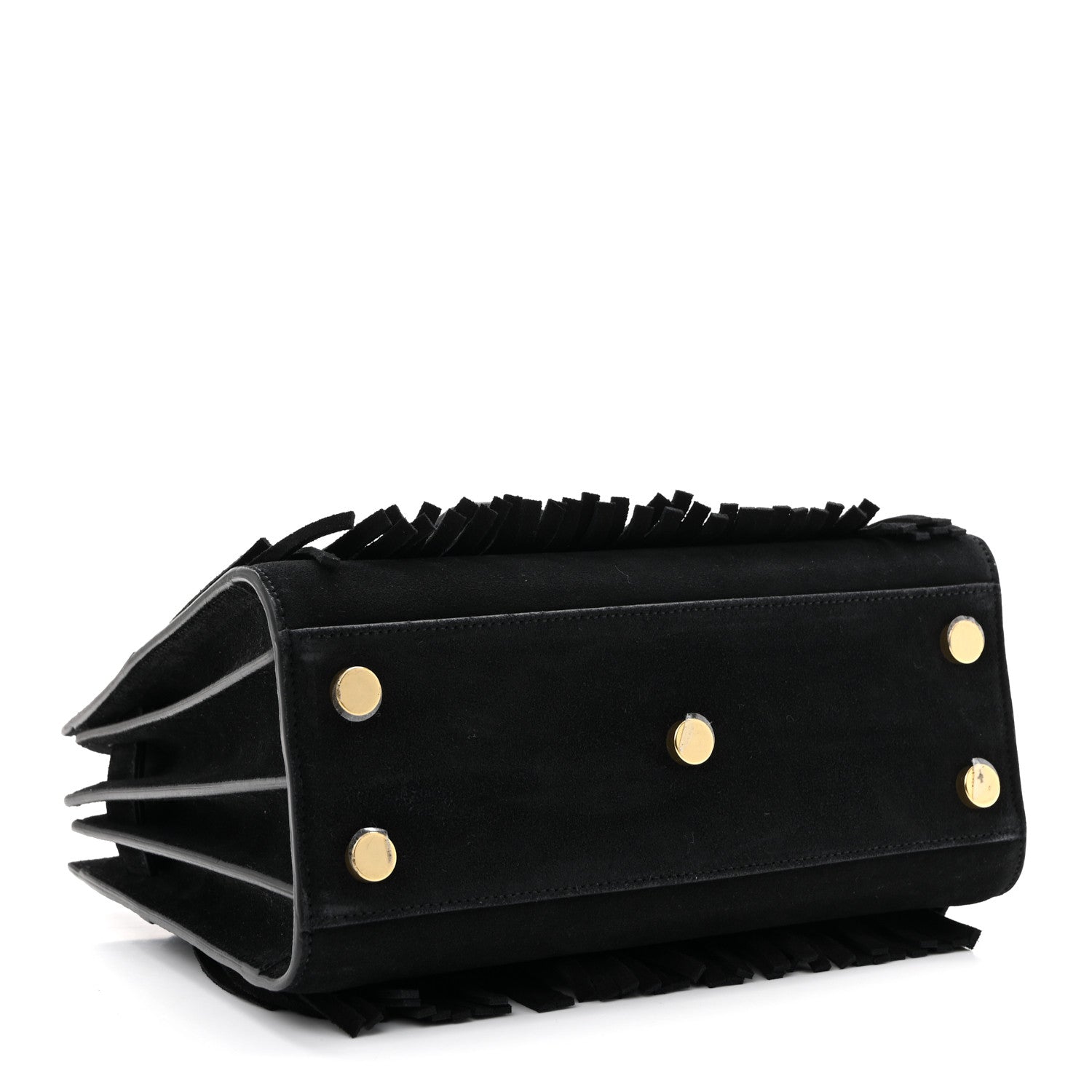 Saint Laurent Suede Fringe Nano Sac De Jour Black 4 of 14
