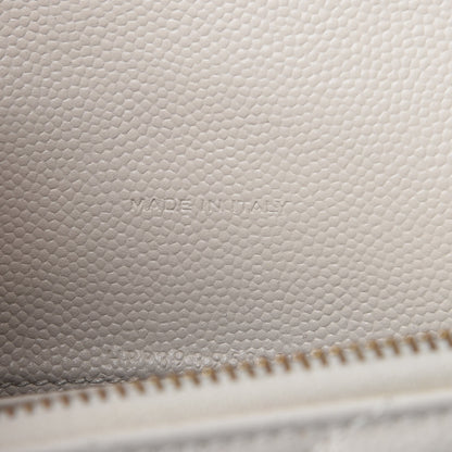 Saint Laurent Grain De Poudre Matelasse Chevron Monogram Envelope Chain Wallet Porcellana 7 of 11