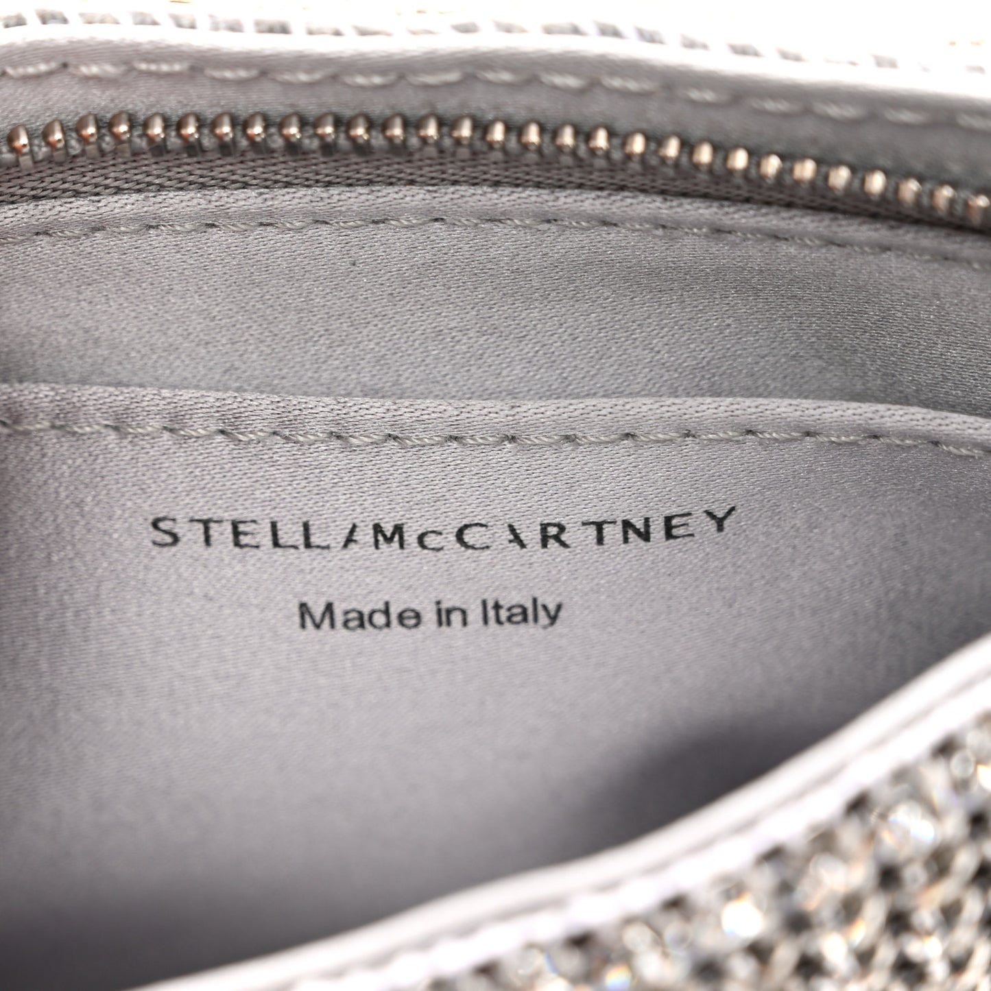 Mesh Crystal Falabella Shoulder Bag Silver