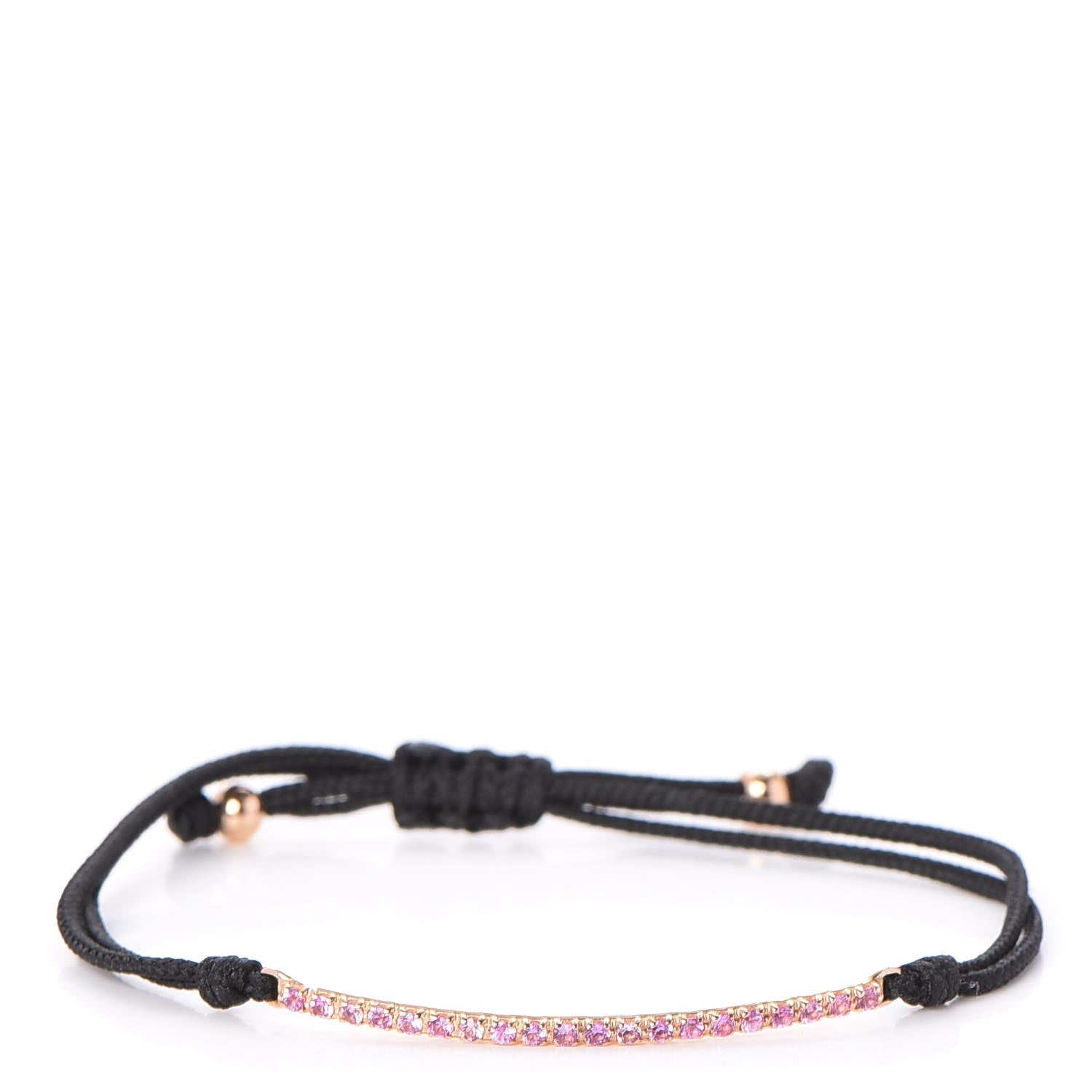 Tiffany 18K Rose Gold Pink Sapphire Metro Bar Cord Bracelet 1 of 6