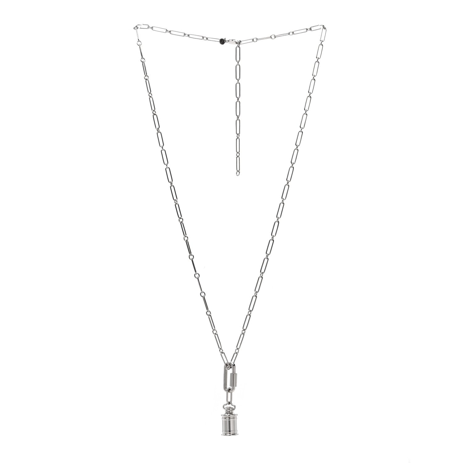 Hermes Palladium Curiosite Lantern Charm Pendant Necklace 3 of 4