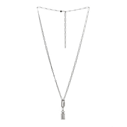 Hermes Palladium Curiosite Lantern Charm Pendant Necklace 3 of 4