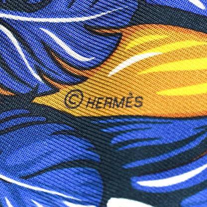 Hermes Silk La Danse Pacifique Twilly Bleu Nuit Jaune Vif 4 of 4