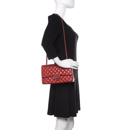 Chanel Lambskin Quilted Medium Double Flap Red 2 of 10