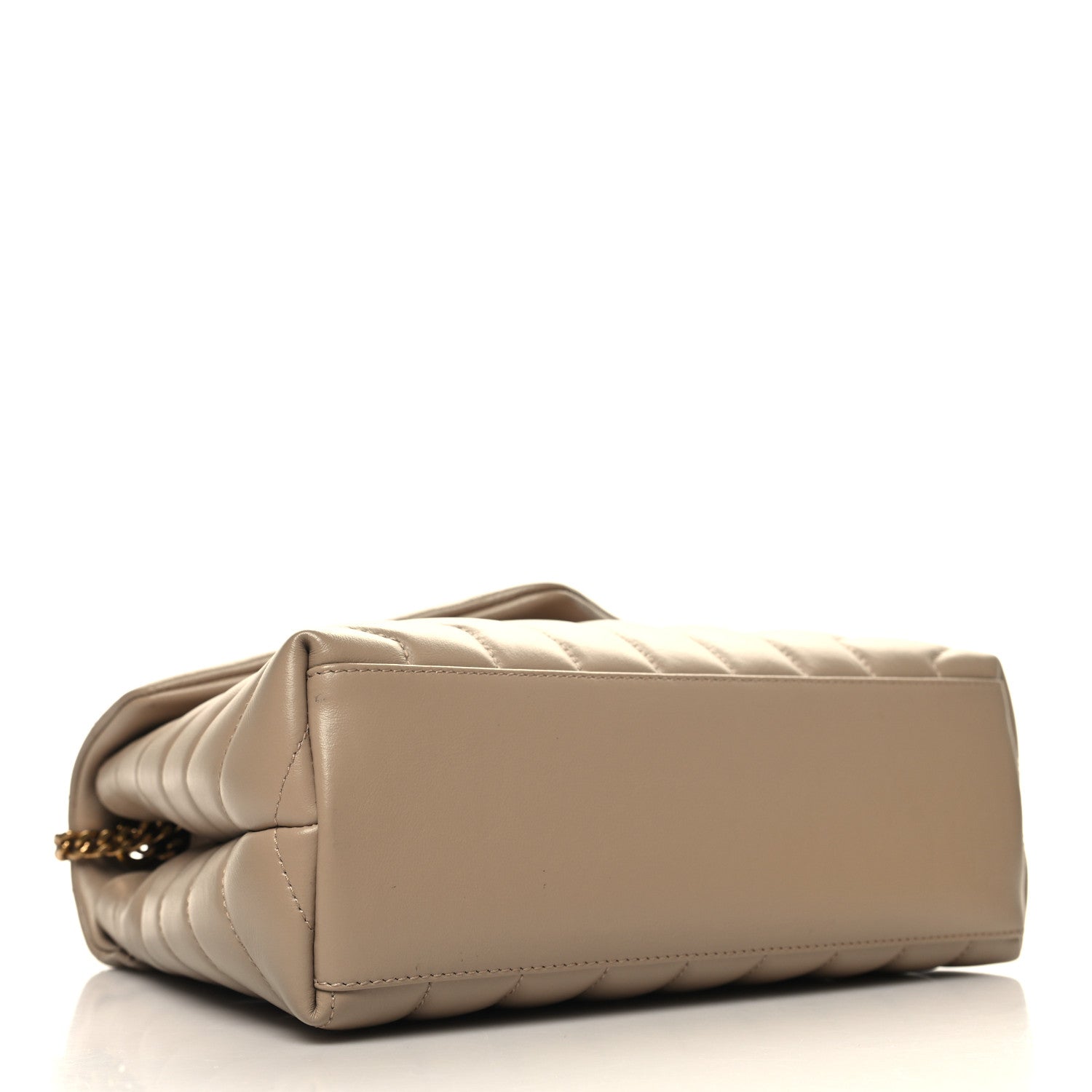 Saint Laurent Calfskin Y Quilted Monogram Small Loulou Chain Satchel Light Natural 4 of 11