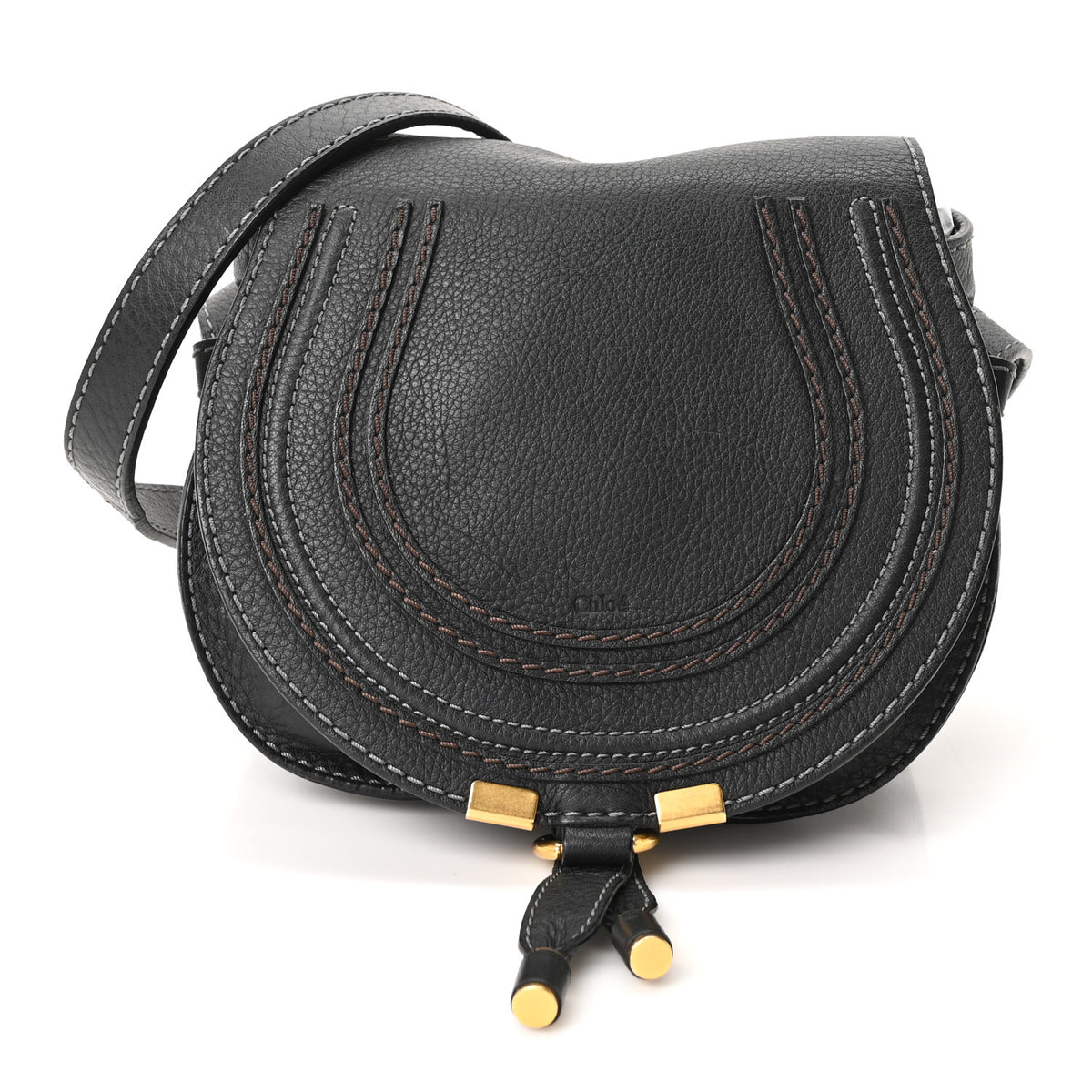 Chloe Calfskin Mini Marcie Round Crossbody Bag Black 1 of 10