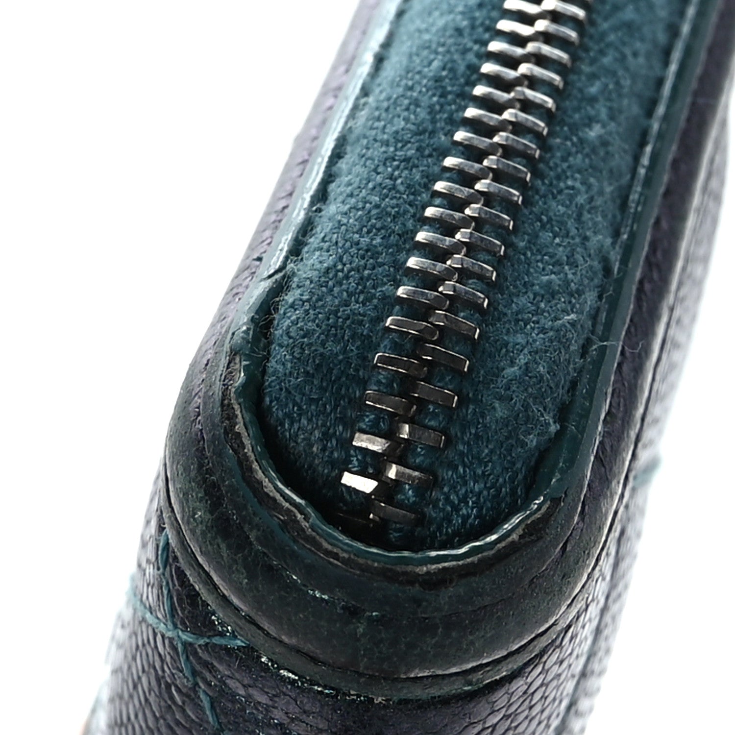 Chanel Iridescent Caviar Quilted Medium Filigree Zip Around Wallet Dark Turquoise 12 of 14