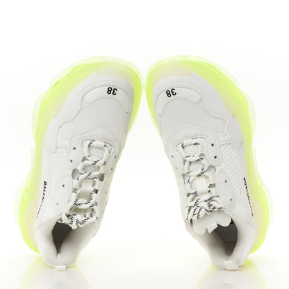 Balenciaga Fabric Mesh Clear Sole Fluo Womens Triple S Sneakers 38 White Fluo Yellow 1 of 9