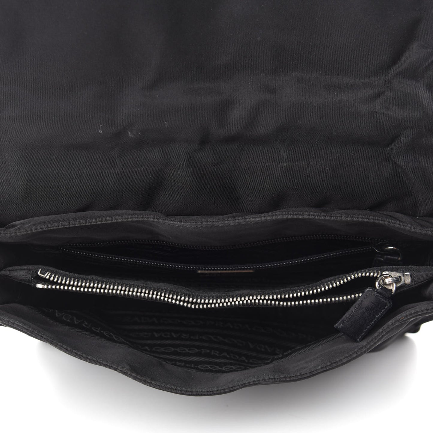 Nylon Tessuto Messenger Bag Black