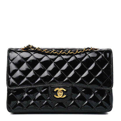 Chanel Patent Quilted Medium Double Flap Black 1 of 6