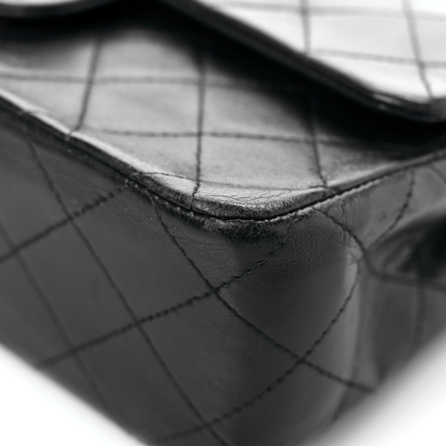 Lambskin Quilted Small Double Flap Black