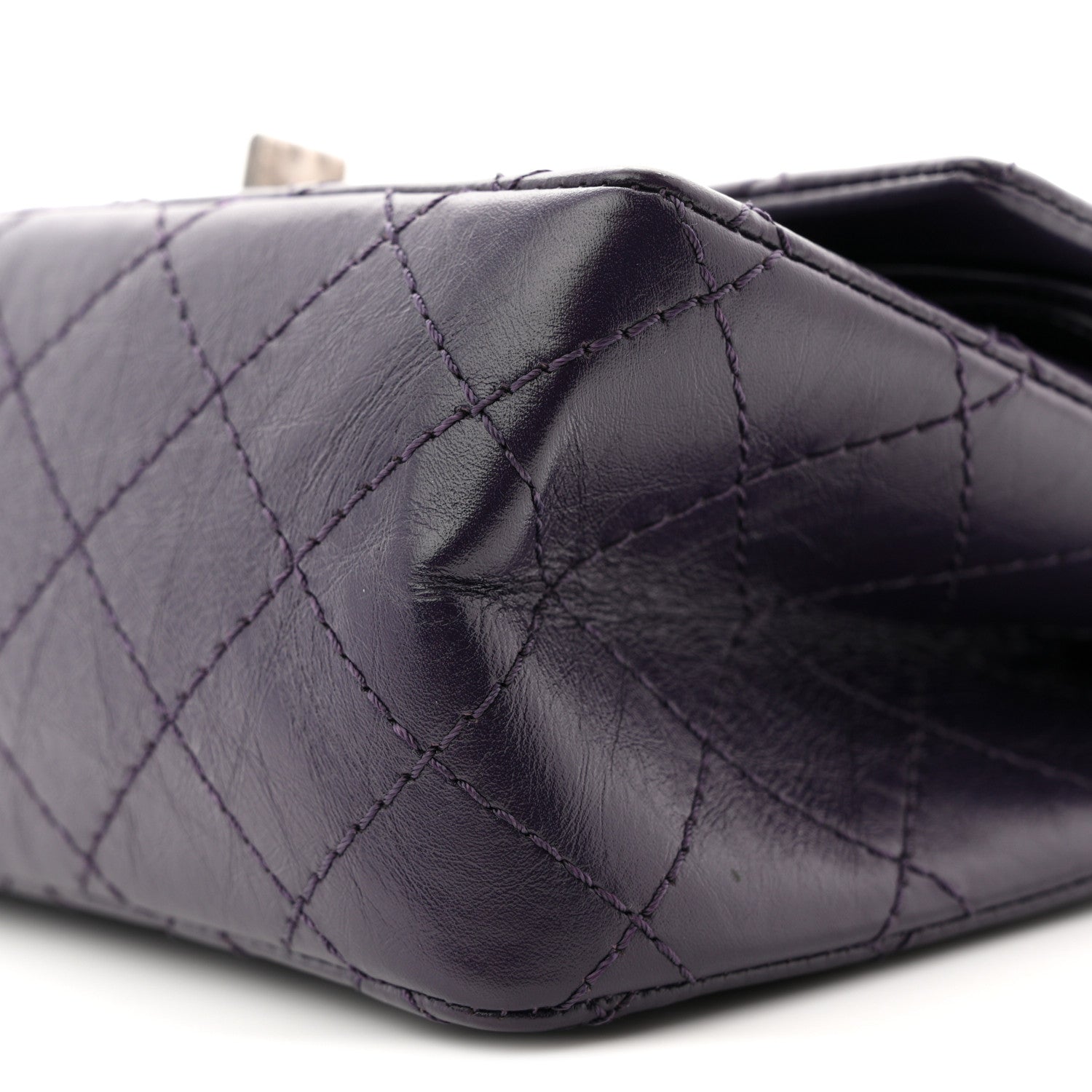 Chanel Aged Calfskin Quilted 2.55 Reissue Mini Flap Dark Purple 10 of 11