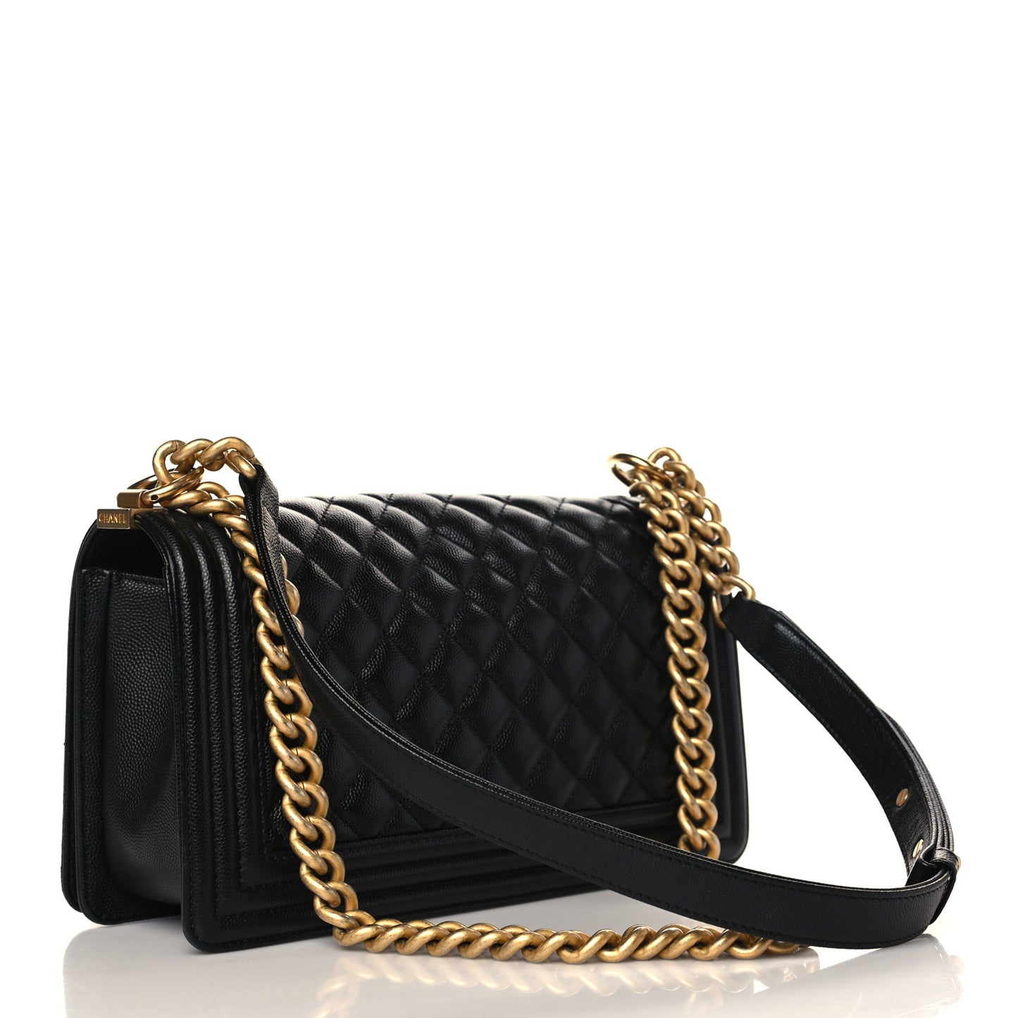 Caviar Quilted Medium Boy Flap Black