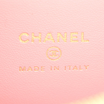 Chanel Calfskin Crocodile Embossed Crococo Top Handle Slim Vanity Case With Chain Light Pink 6 of 12
