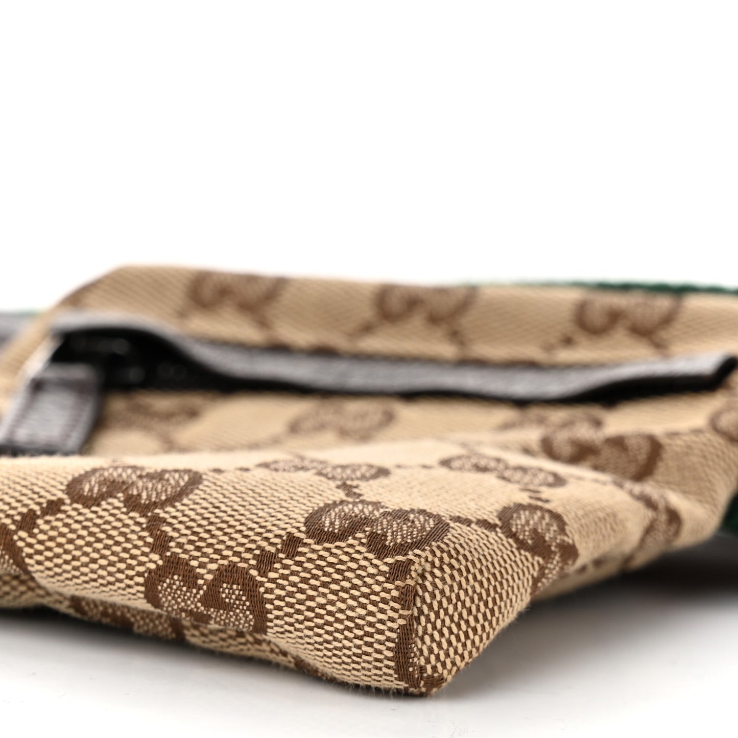 GG Monogram Web Double Pocket Belt Bag Dark Brown