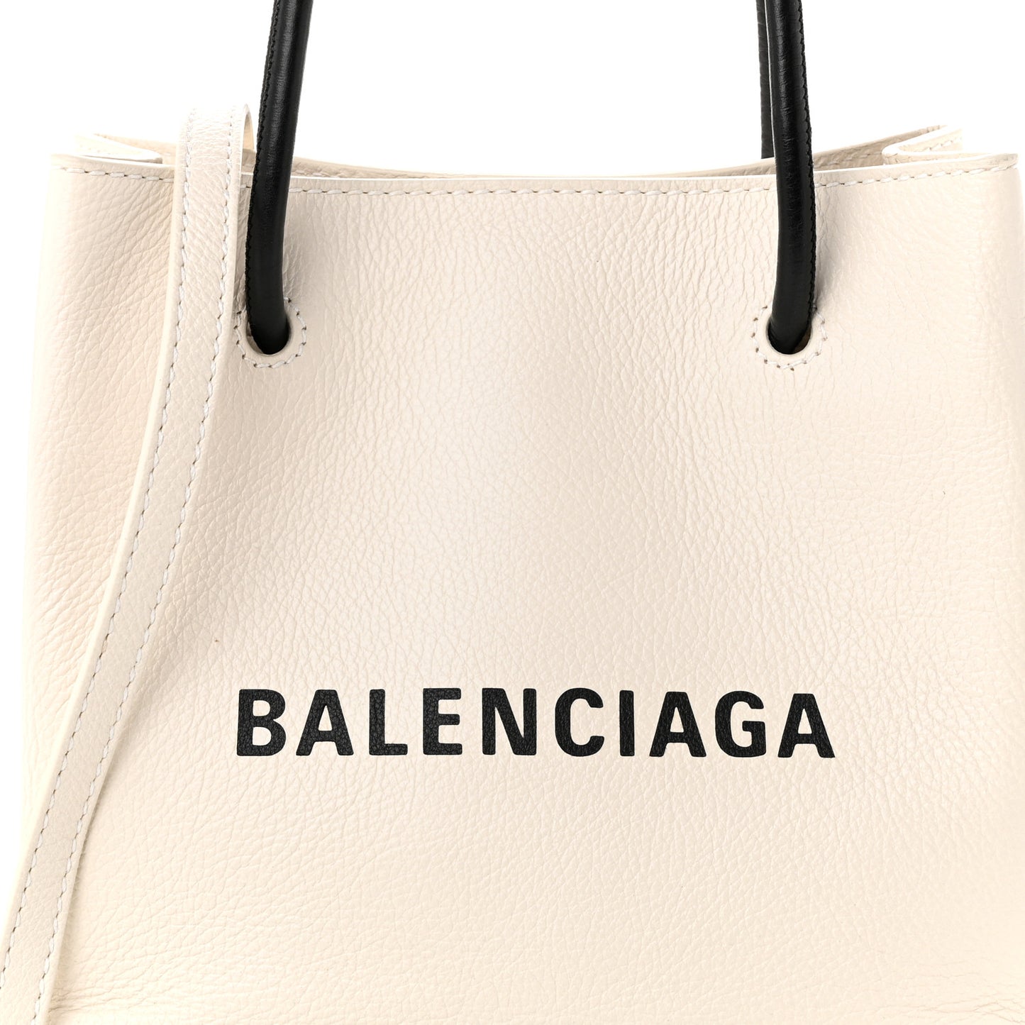 Calfskin Logo XXS Shopping Tote White