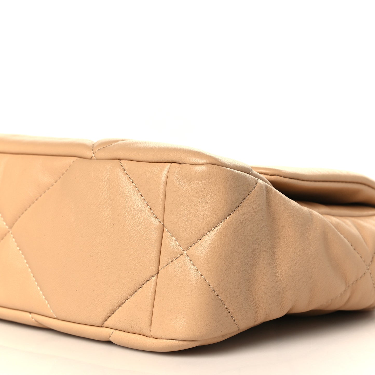 Lambskin Quilted Medium Chanel 19 Flap Beige